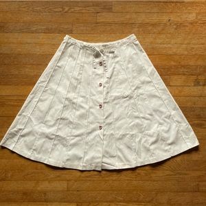 Vintage 70s 80s Sanibel Sport Large white button up drawstring A-line skirt L